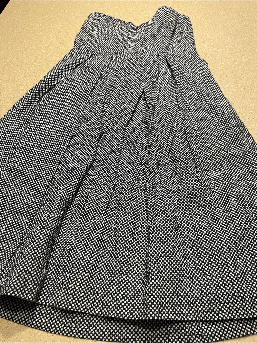 J. Crew Strapless Black and White Polka Dot Dress